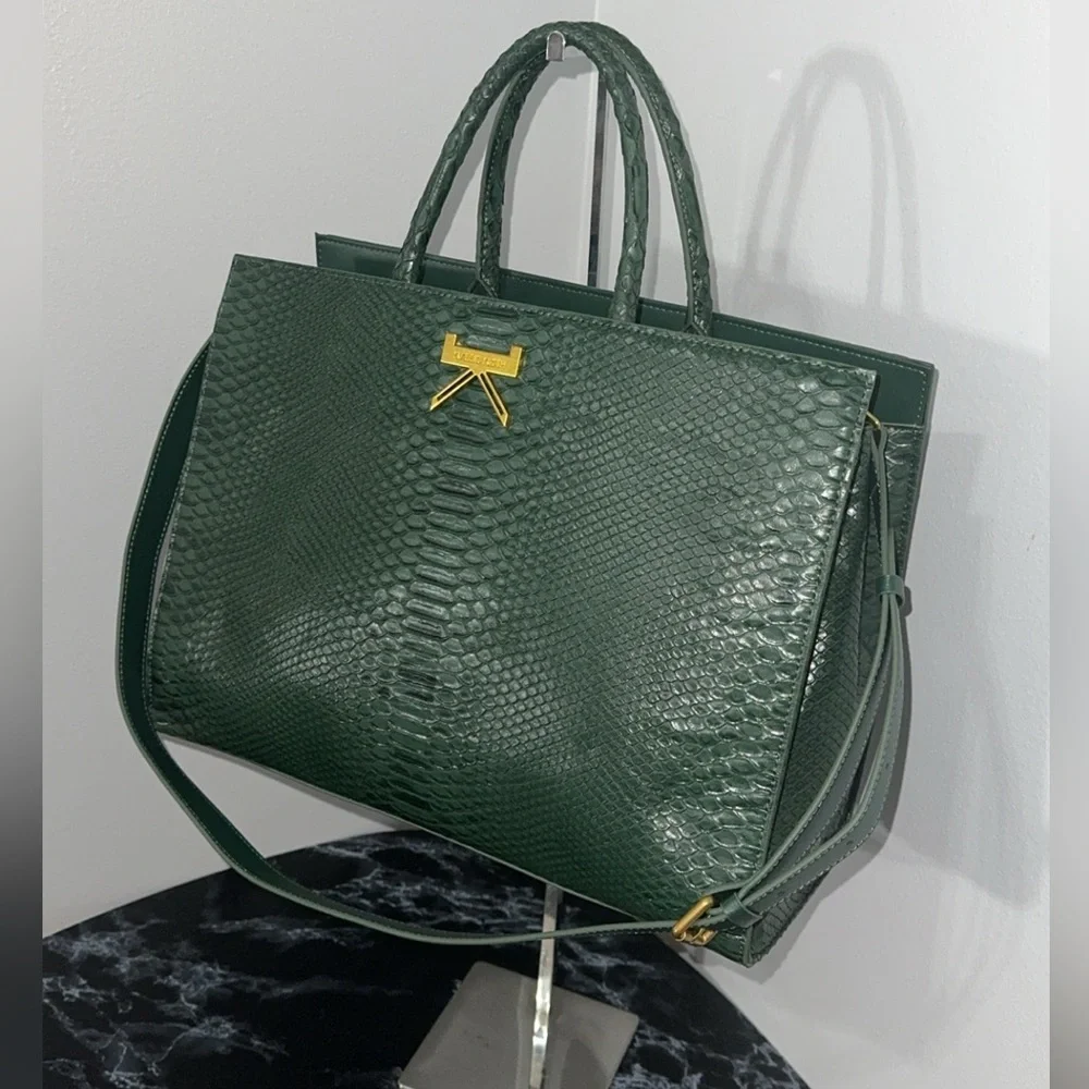 KLASSICKLOTH BOUID 34 Laptop Bag Dark Green Leather Removable Clutch AUTHENTIC - Picture 6 of 11